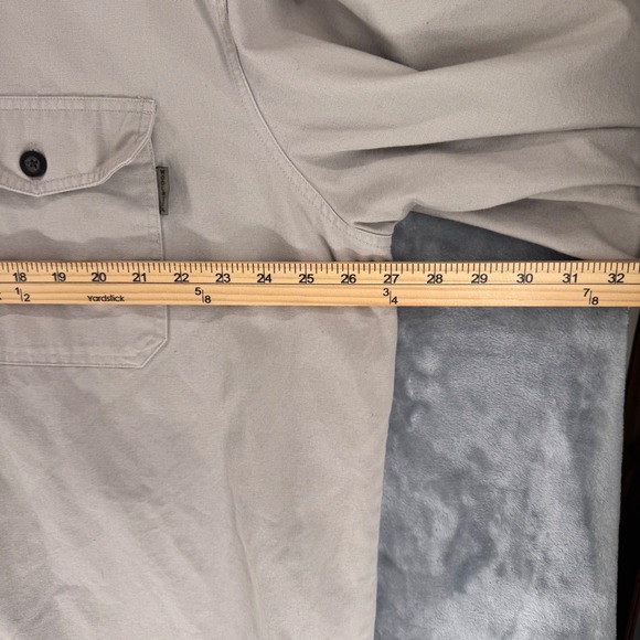 Woolrich Men's Plaid Lined Long Sleeve Button Up Shirt Tan Blue Size XL - Picture 4 of 8